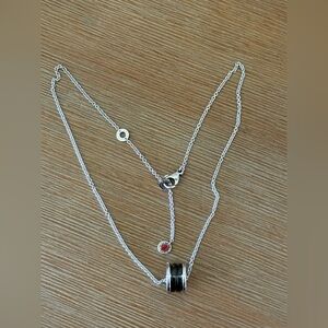 BVLGARI BV.ZERO Save the Children Sterling Silver Ceramic Pendant Necklace